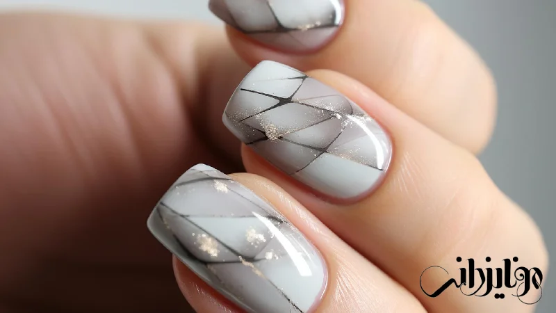 White marble nail design 1