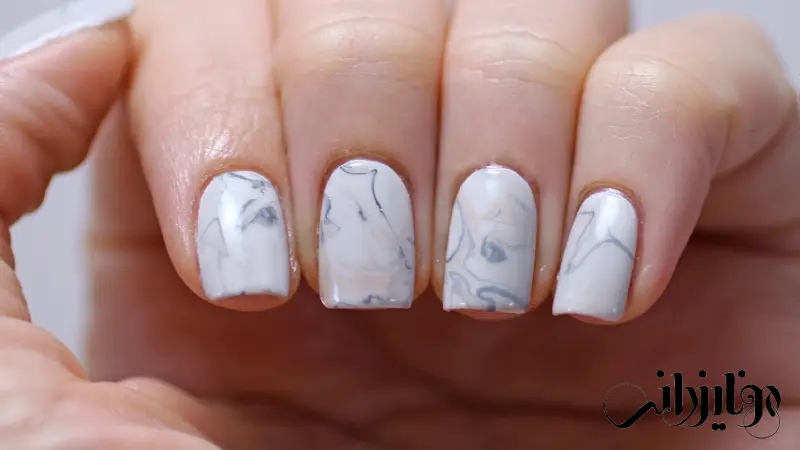 white marble nail model