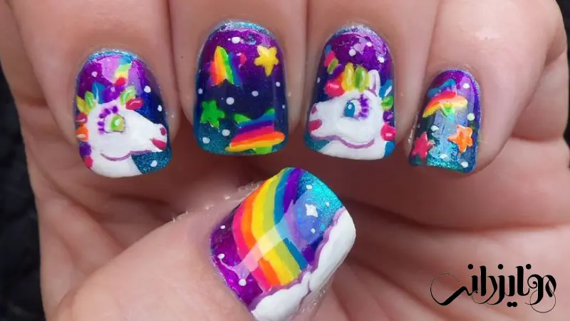Unicorn nail design for kids
